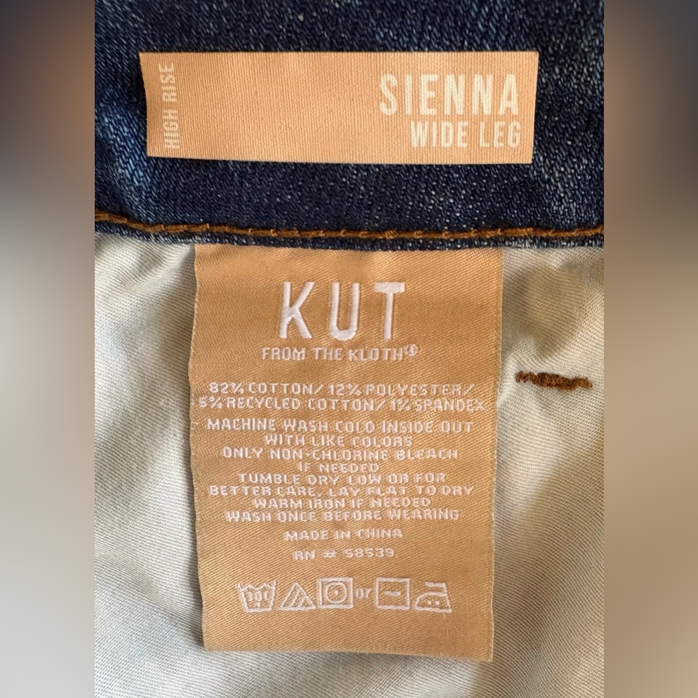 Kut from the Kloth ‘Sienna’ Cuffed Wide Leg Jeans l Size 10 - Picture 9 of 11